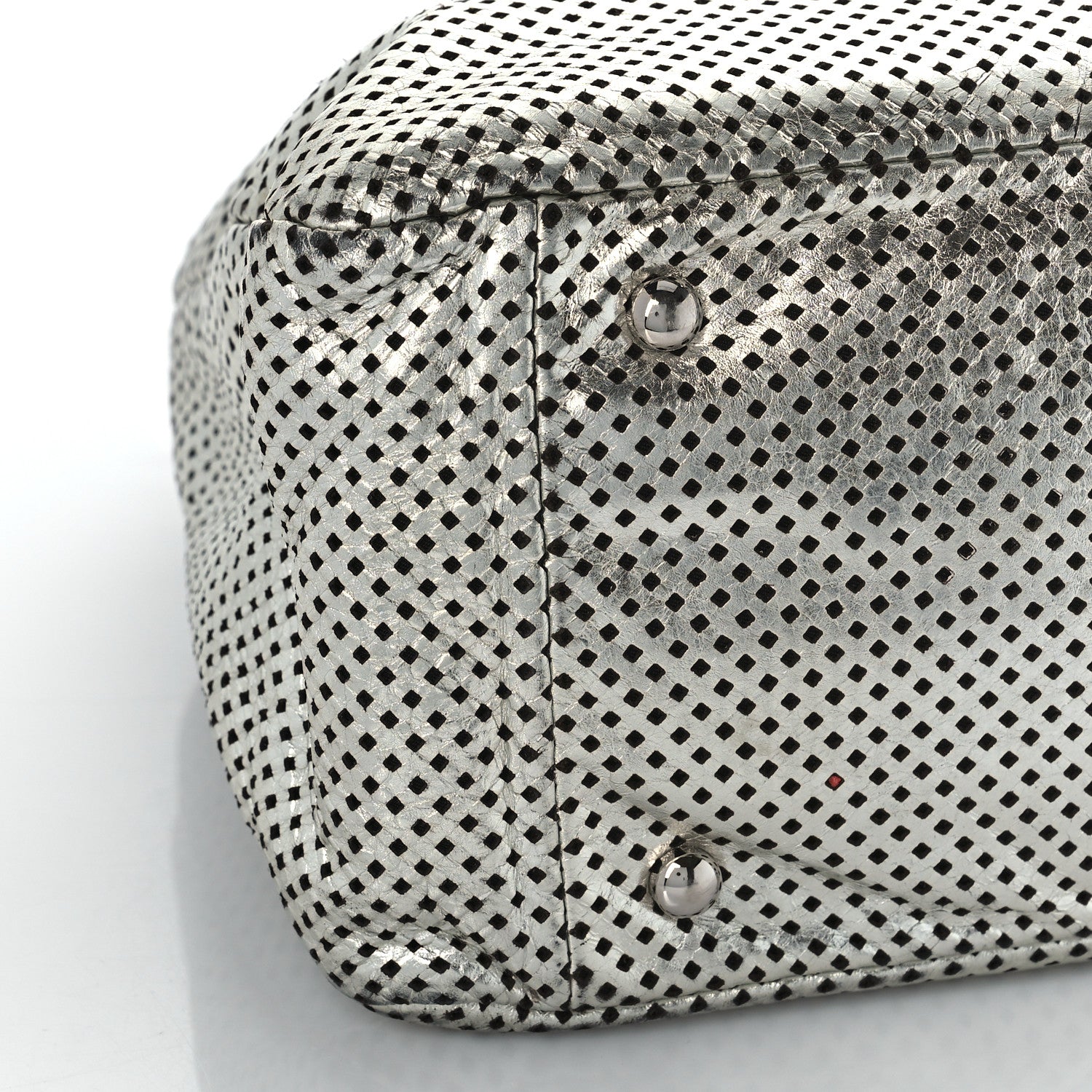 Chanel Metallic Glazed Calfskin Perforated Rodeo Drive Hobo Silver 8 of 9