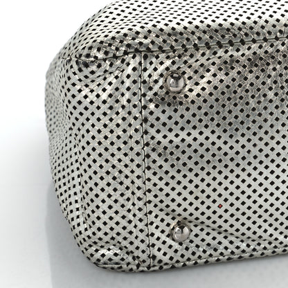 Chanel Metallic Glazed Calfskin Perforated Rodeo Drive Hobo Silver 8 of 9