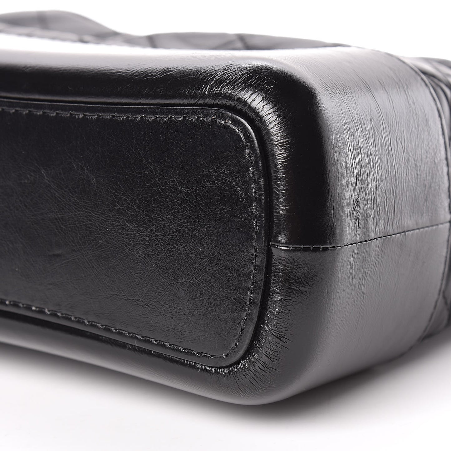 Aged Calfskin Quilted Medium Gabrielle Hobo Black
