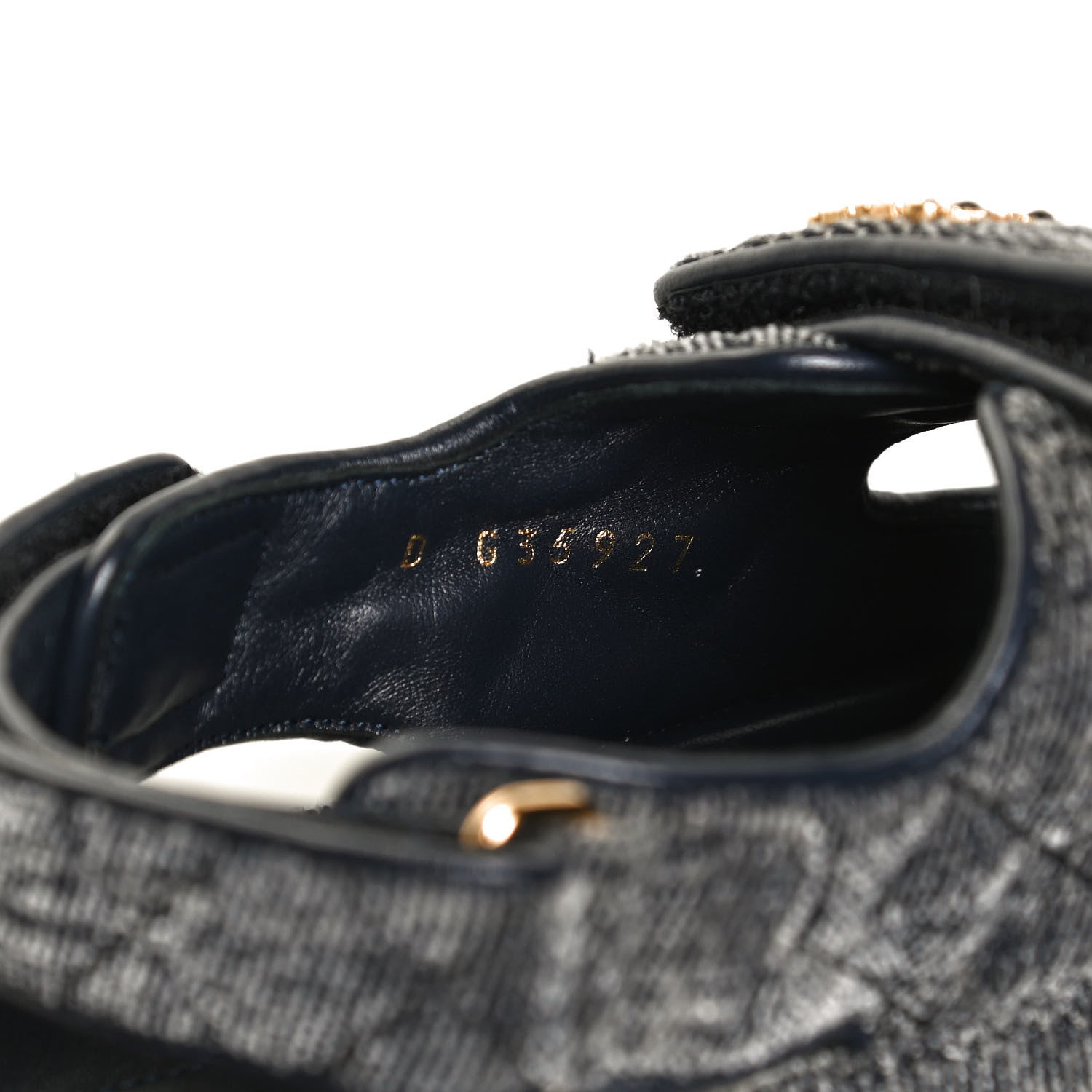 Chanel Velvet Velcro Dad Sandals 36 Grey 10 of 12