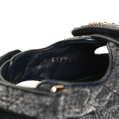Chanel Velvet Velcro Dad Sandals 36 Grey 10 of 12