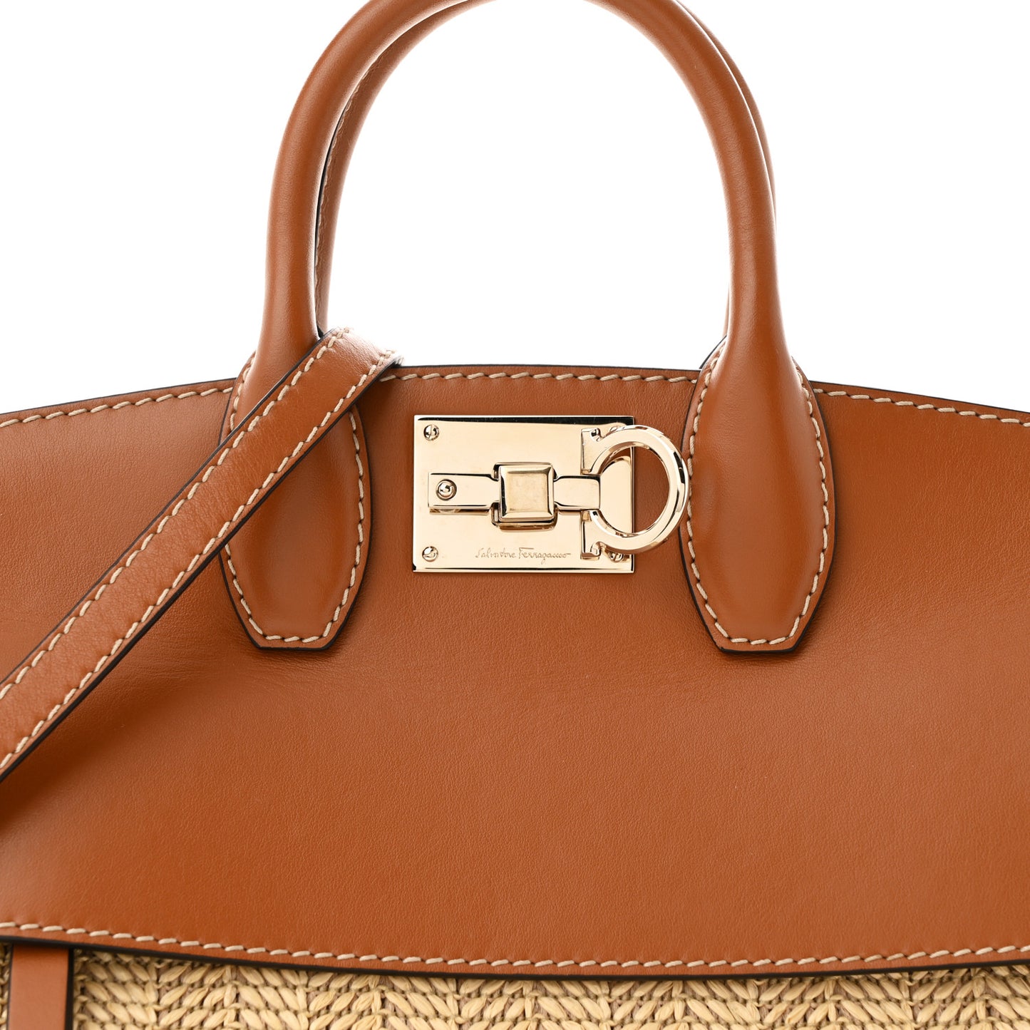 Wicker Calfskin Medium The Studio Bag Naturale Brown