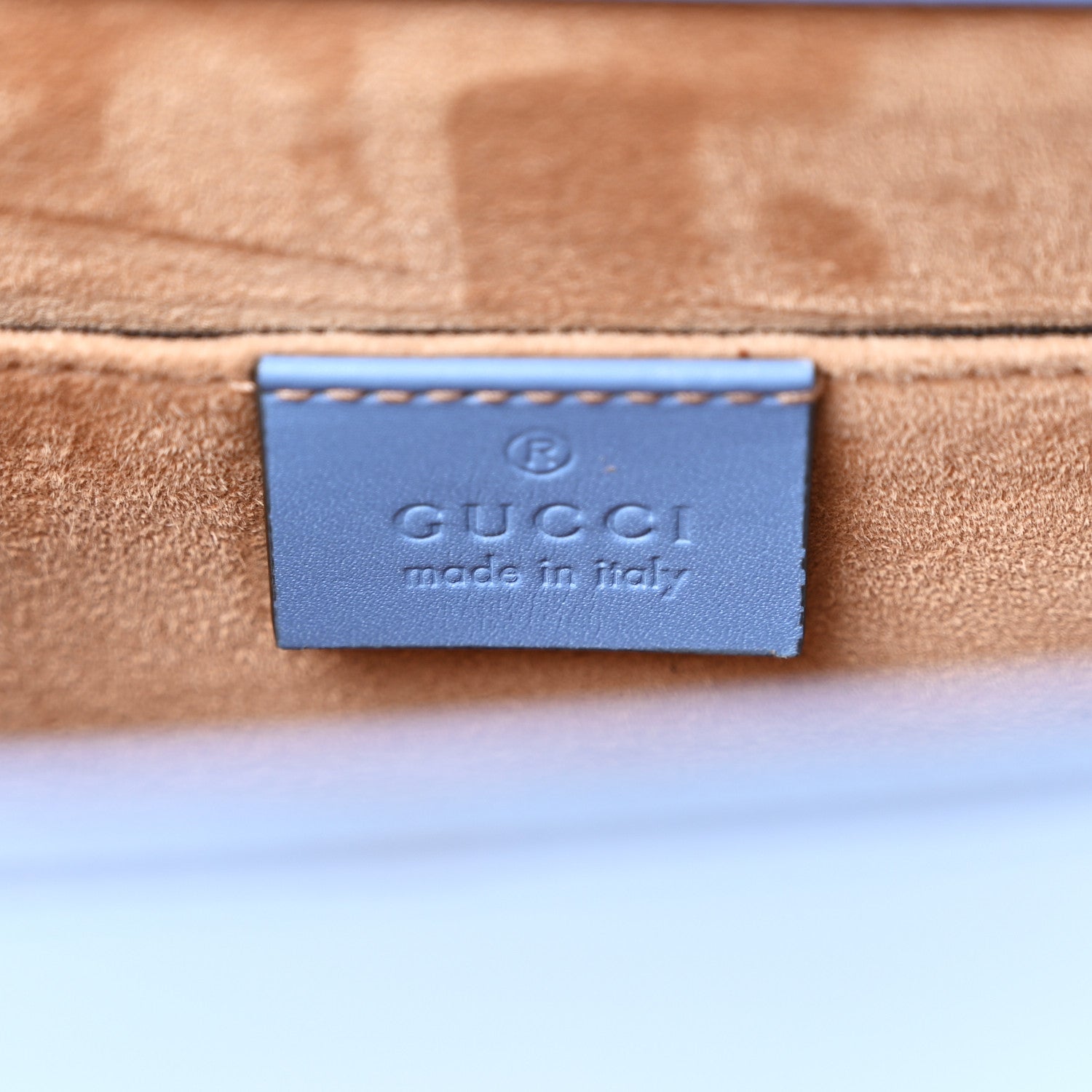 Gucci Vitello Fontanella Web Mini Sylvie Top Handle Bag Clear Sky Blue 6 of 13