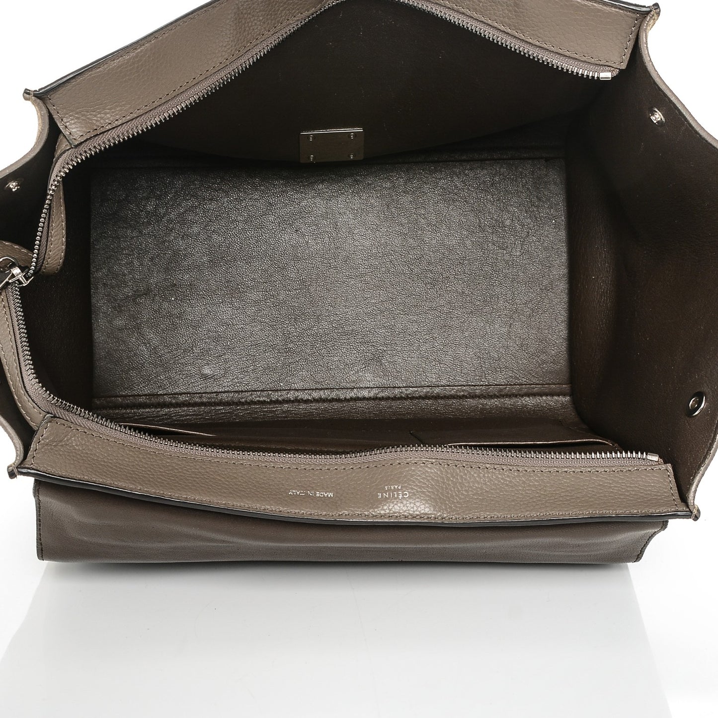 Drummed Calfskin Suede Medium Trapeze Souris