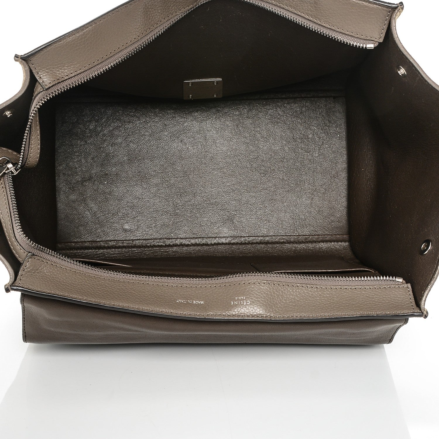 Celine Drummed Calfskin Suede Medium Trapeze Souris 7 of 7