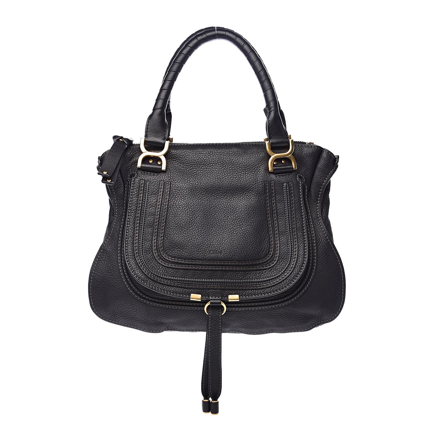 Calfskin Medium Marcie Satchel Black