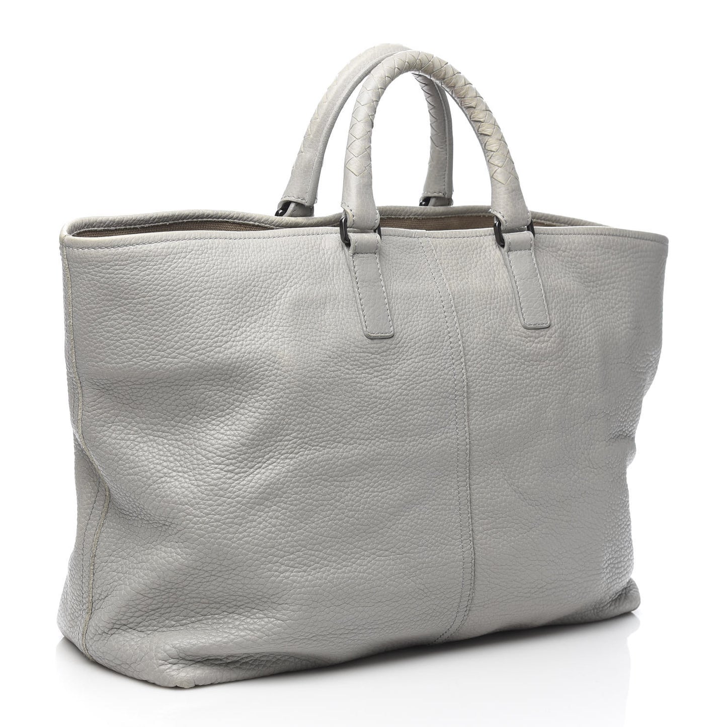 Cervo Deerskin Shopping Tote Light Grey