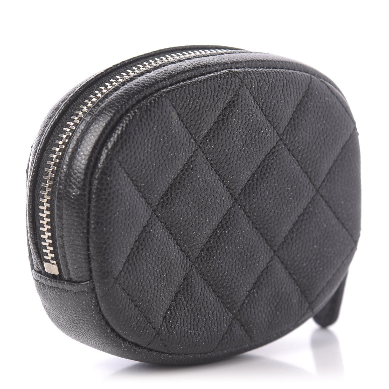 Chanel Iridescent Caviar Quilted Zip Around Classic Coin Purse Black 3 of 11