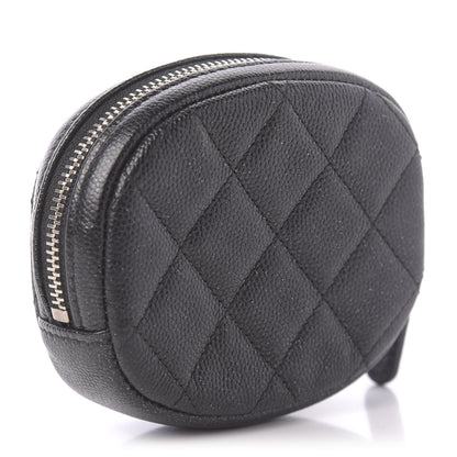 Chanel Iridescent Caviar Quilted Zip Around Classic Coin Purse Black 3 of 11