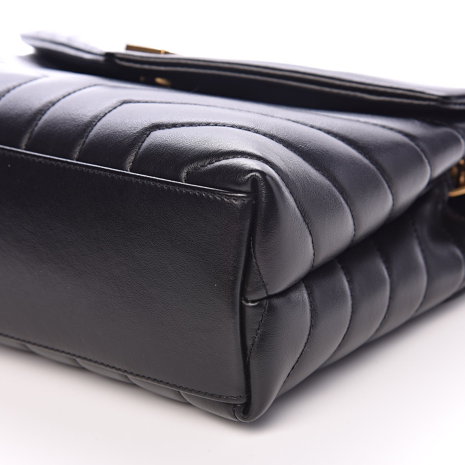 Saint Laurent Calfskin Y Quilted Monogram Small Loulou Chain Satchel Black 8 of 10