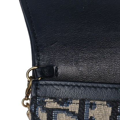 Christian Dior Oblique Saddle Chain Long Wallet Blue 13 of 13