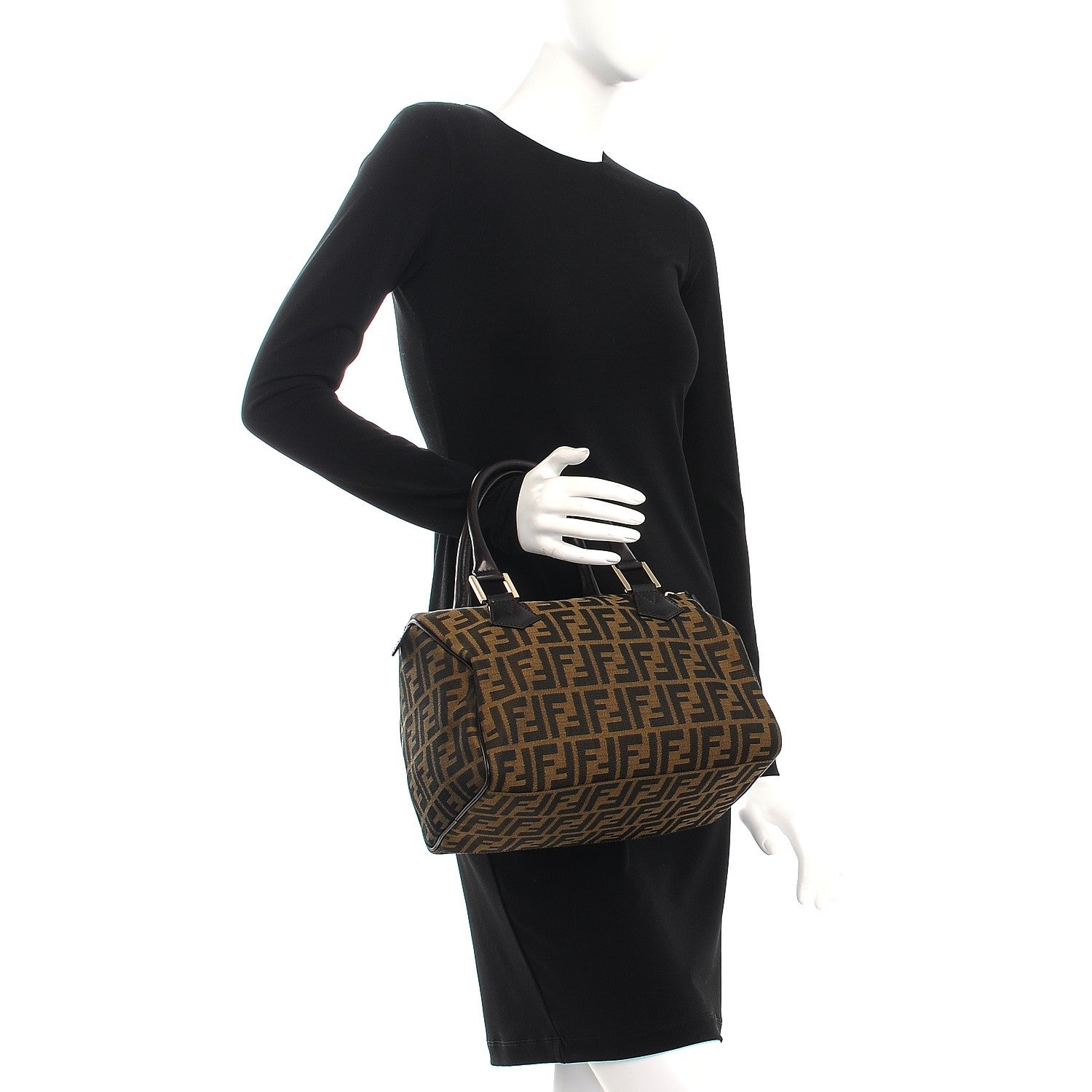 Fendi Zucca Cuoio Lucido Medium Chef Boston Tobacco Moro 2 of 8
