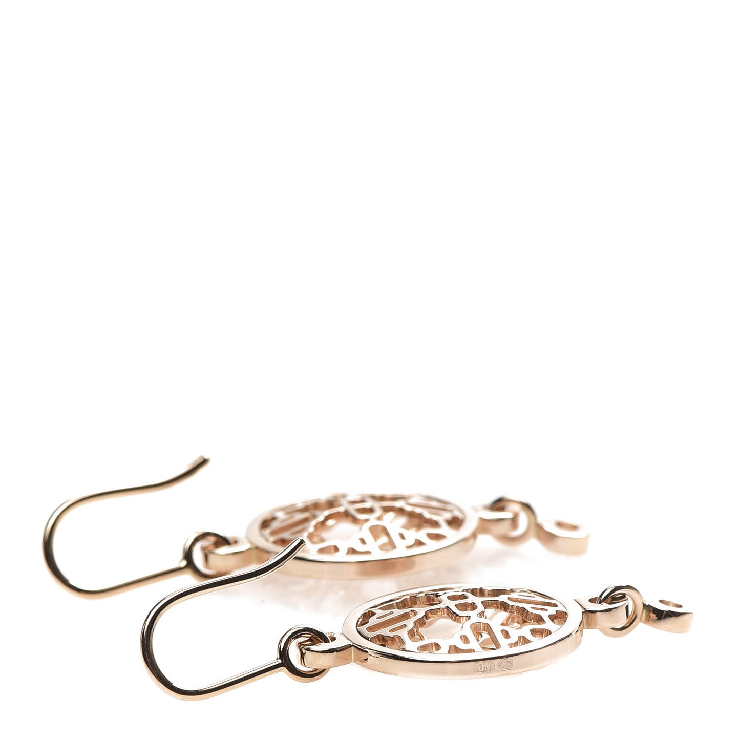 18K Rose Gold Diamond Chain d'Ancre Passerelle Drop Earrings