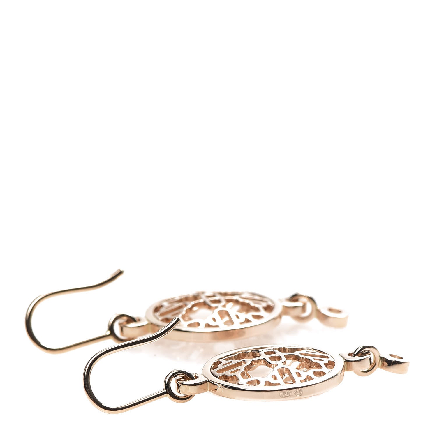 Hermes 18K Rose Gold Diamond Chain d'Ancre Passerelle Drop Earrings 3 of 4