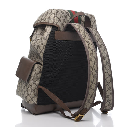 Gucci GG Supreme Monogram Medium Ophidia Double Buckle Backpack Brown 2 of 9