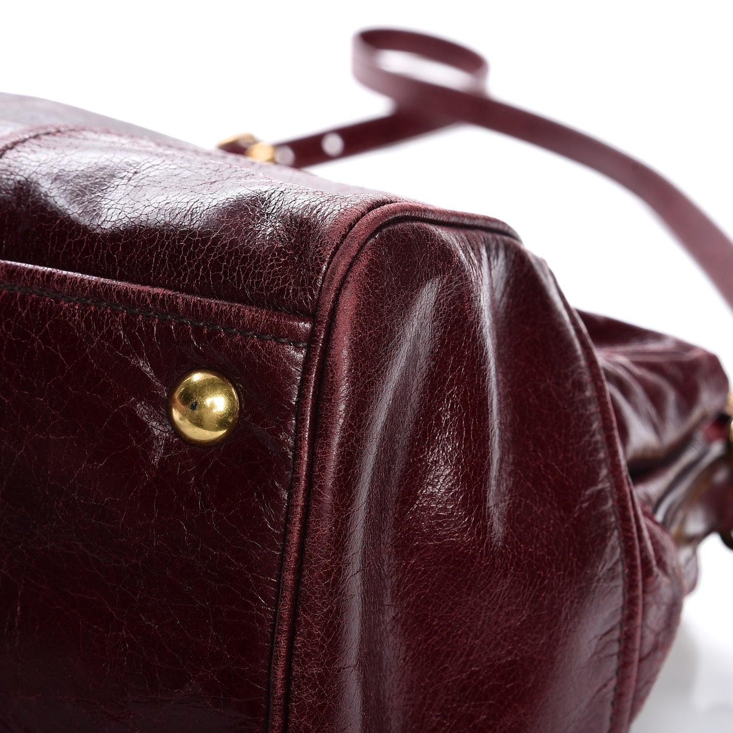 Vitello Shine Double Zip Tote Amaranth