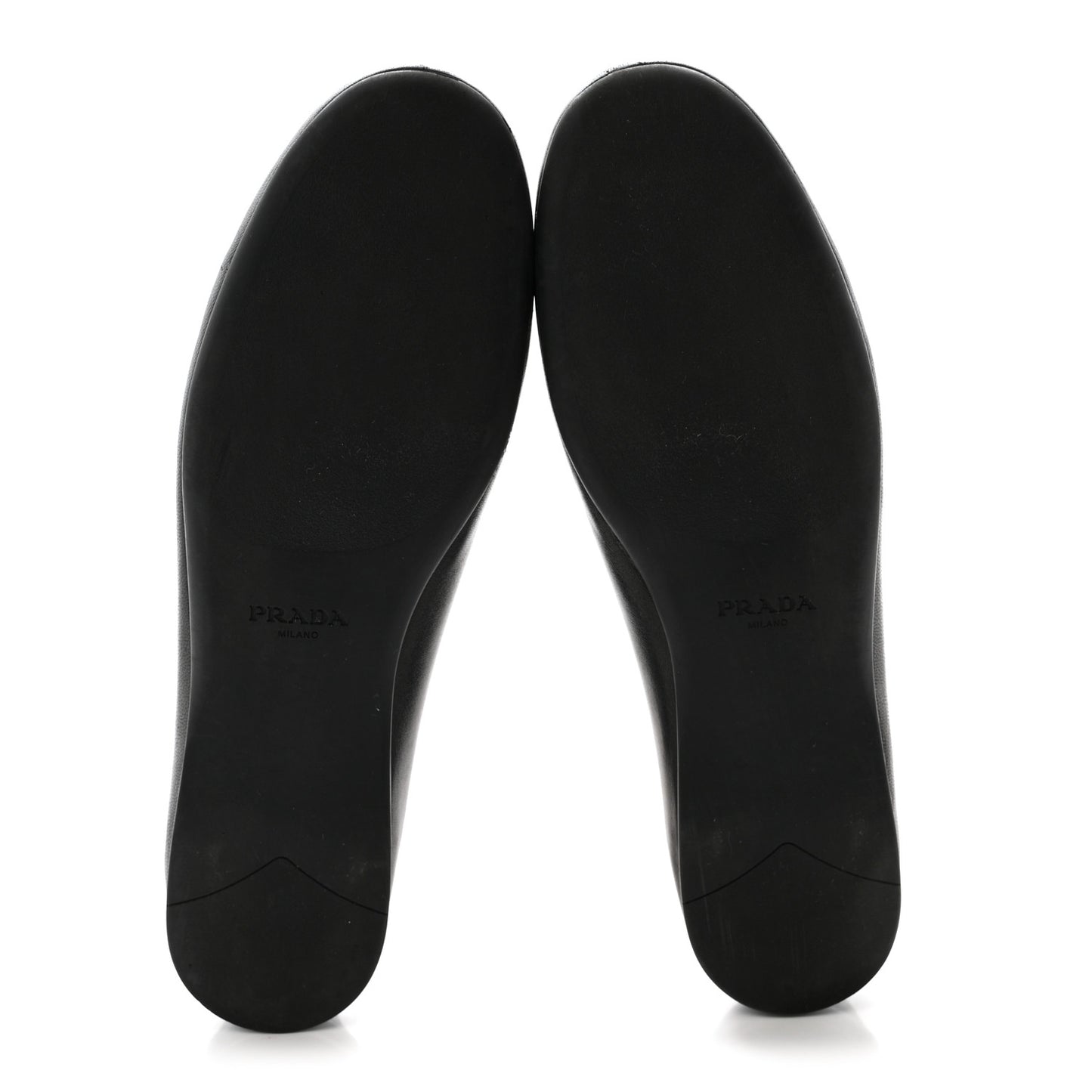 Nappa Metal Triangle Logo Ballet Flats 39 Black