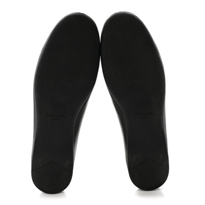 Prada Nappa Metal Triangle Logo Ballet Flats 39 Black 6 of 10