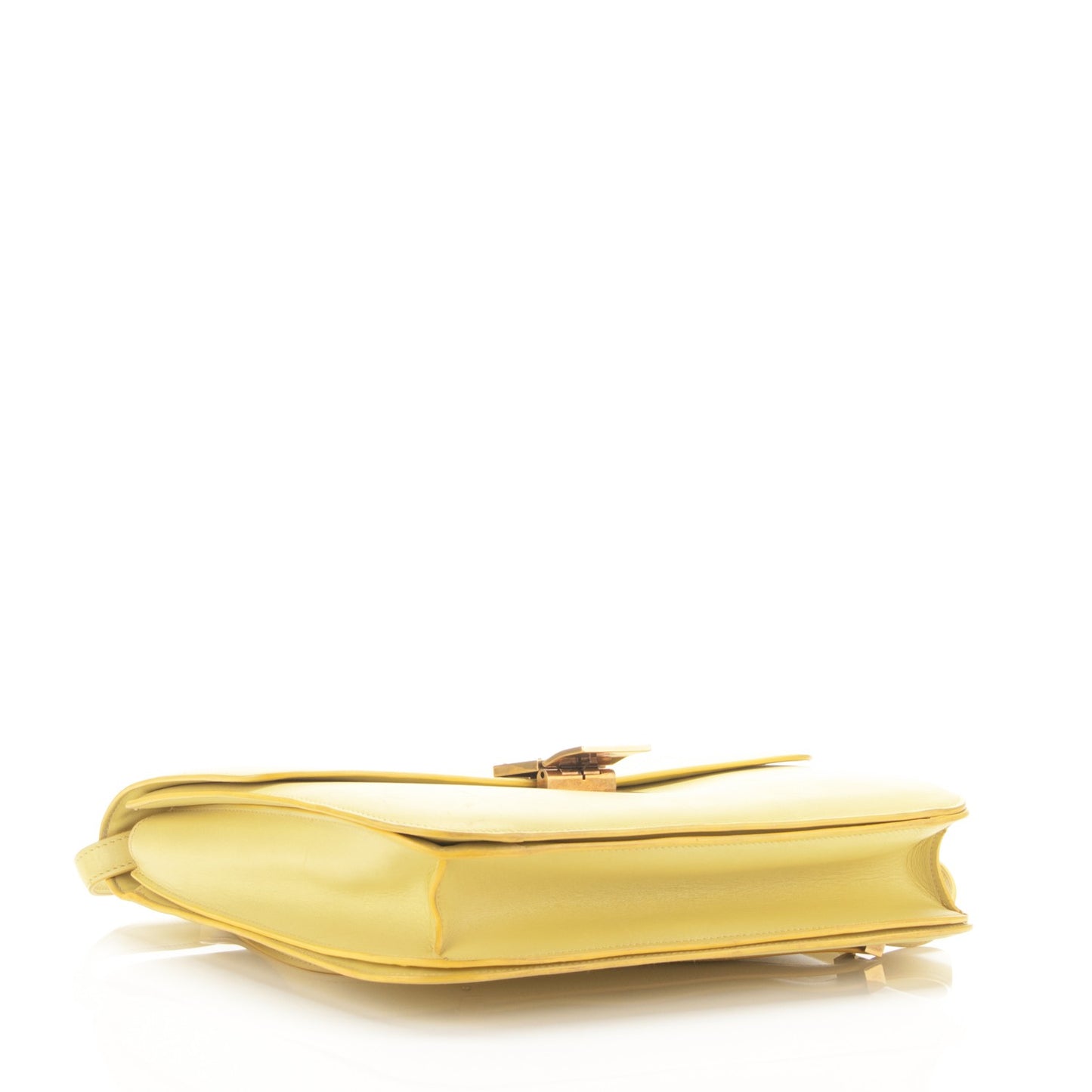Box Calfskin Large Classic Box Flap Bag Light Yellow