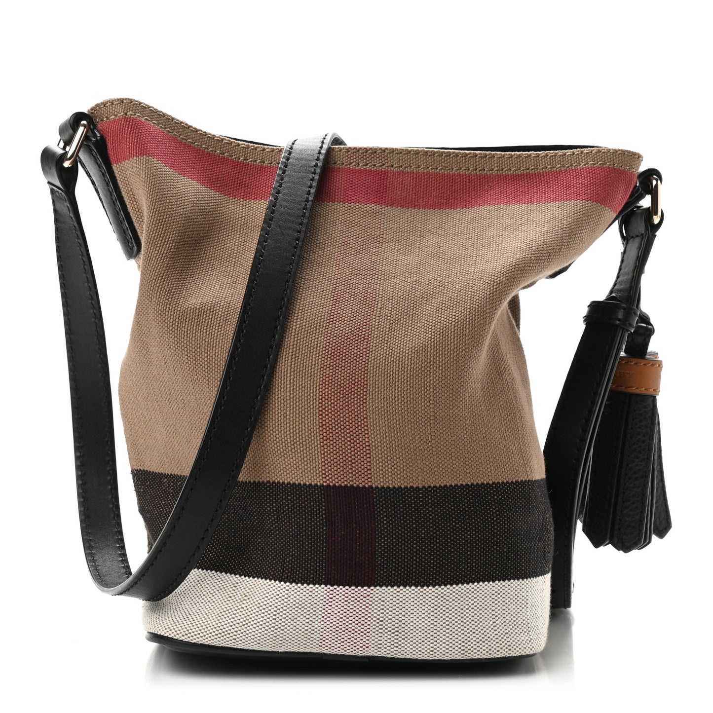 Canvas Mega Check Mini Ashby Tassel Crossbody Black