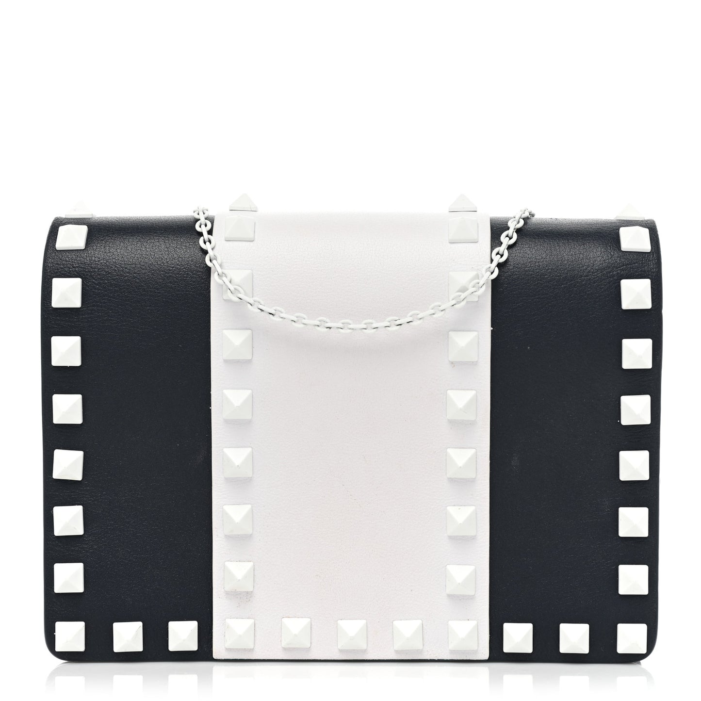 Vitello Colorblock Free Rockstud Wallet on Chain Marine Optic White