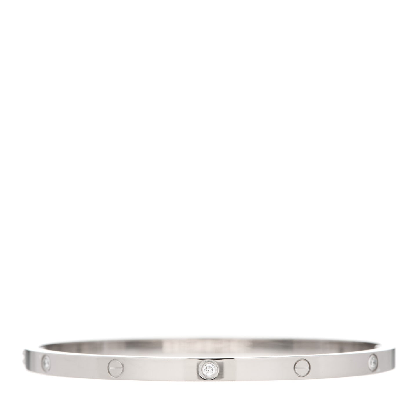 18K White Gold 6 Diamond Small LOVE Bracelet 17