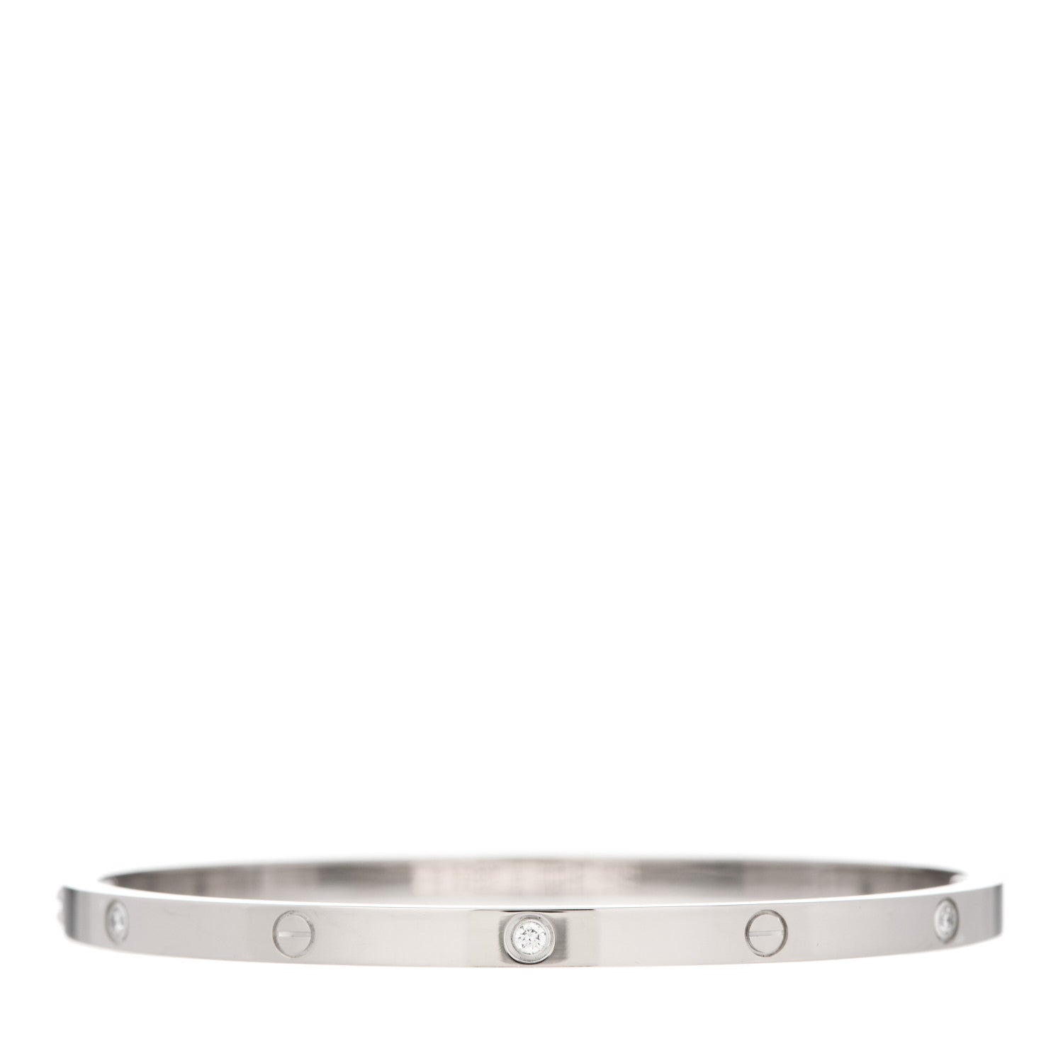 Cartier 18K White Gold 6 Diamond Small LOVE Bracelet 17 2 of 6