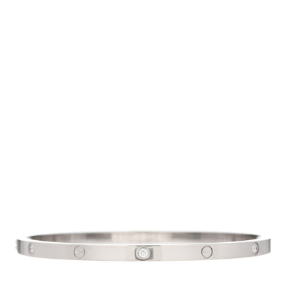 Cartier 18K White Gold 6 Diamond Small LOVE Bracelet 17 2 of 6