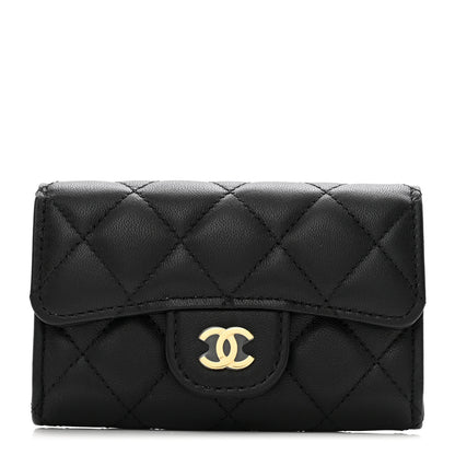 Chanel Lambskin Quilted Flap Card Holder Black 1 of 9