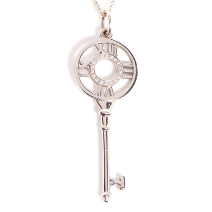 Tiffany 18k White Gold Diamond Pave Atlas Pendant 7 of 7