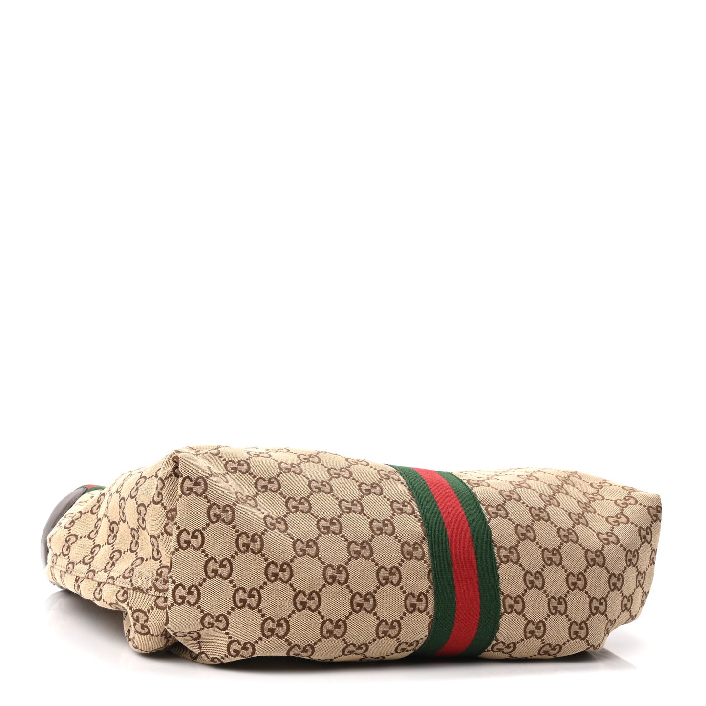 GG Monogram Web Large Giglio Tote Beige Brown