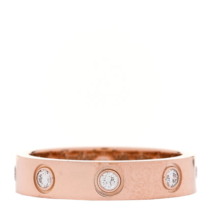 Cartier 18K Pink Gold 8 Diamond 4mm LOVE Wedding Band Ring 47 4.25 1 of 4