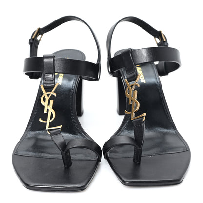 Saint Laurent Calfskin Cocco Cassandra 75 Sandals 39 Black 3 of 10