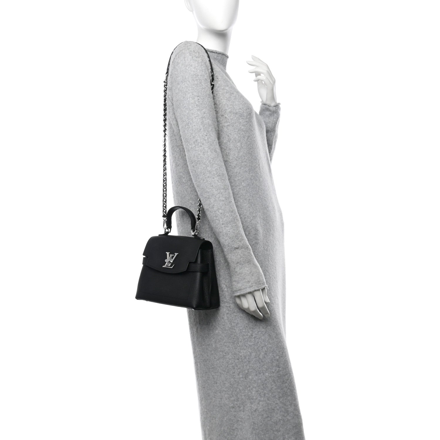 Louis Vuitton Calfskin Lockme Ever Mini Black 2 of 9