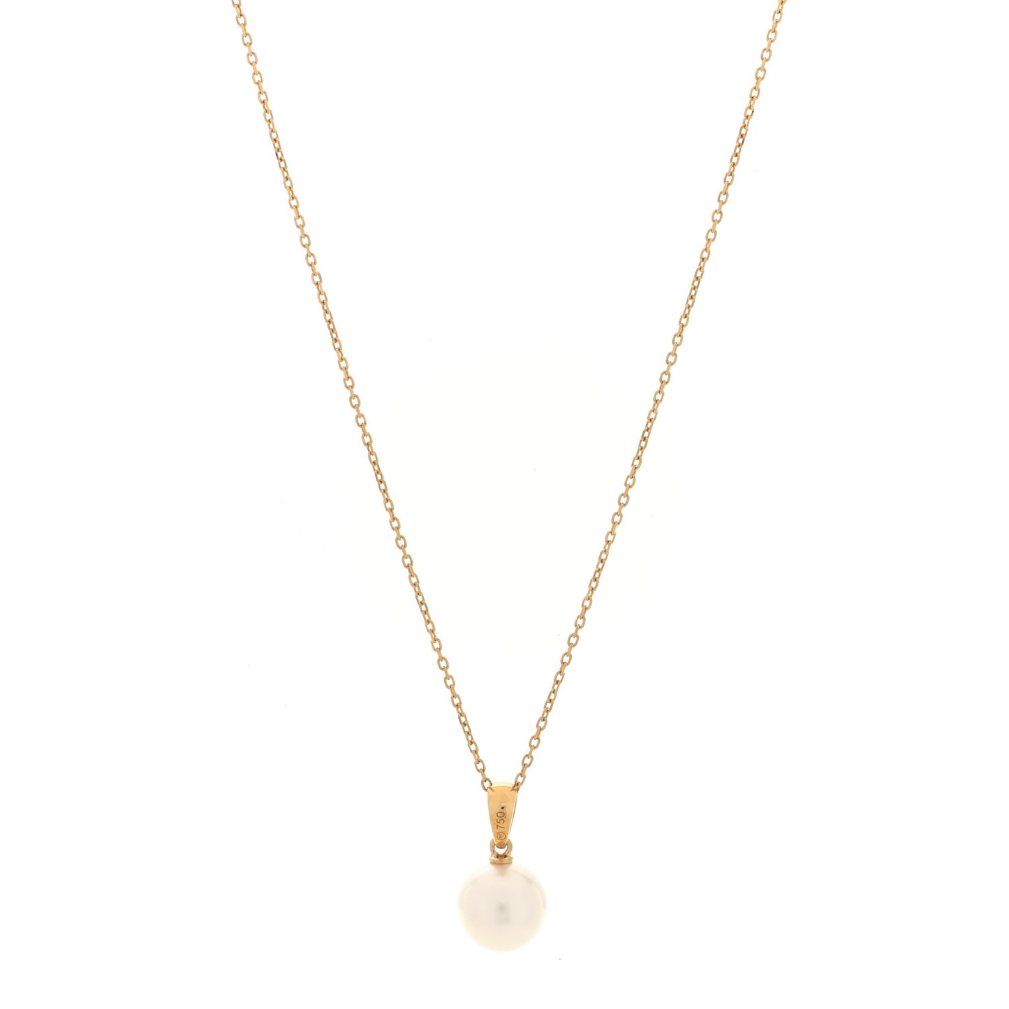 18K Yellow Gold Akoya Cultured Pearl Pendant Necklace