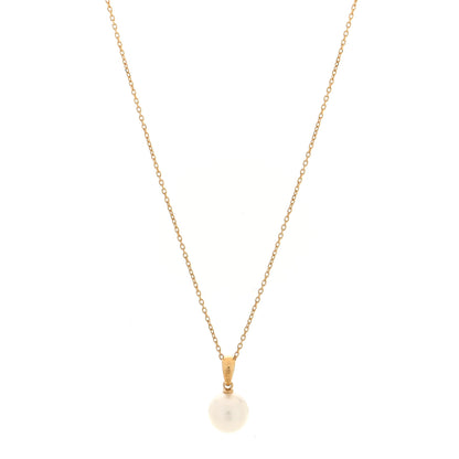 Mikimoto 18K Yellow Gold Akoya Cultured Pearl Pendant Necklace 1 of 4