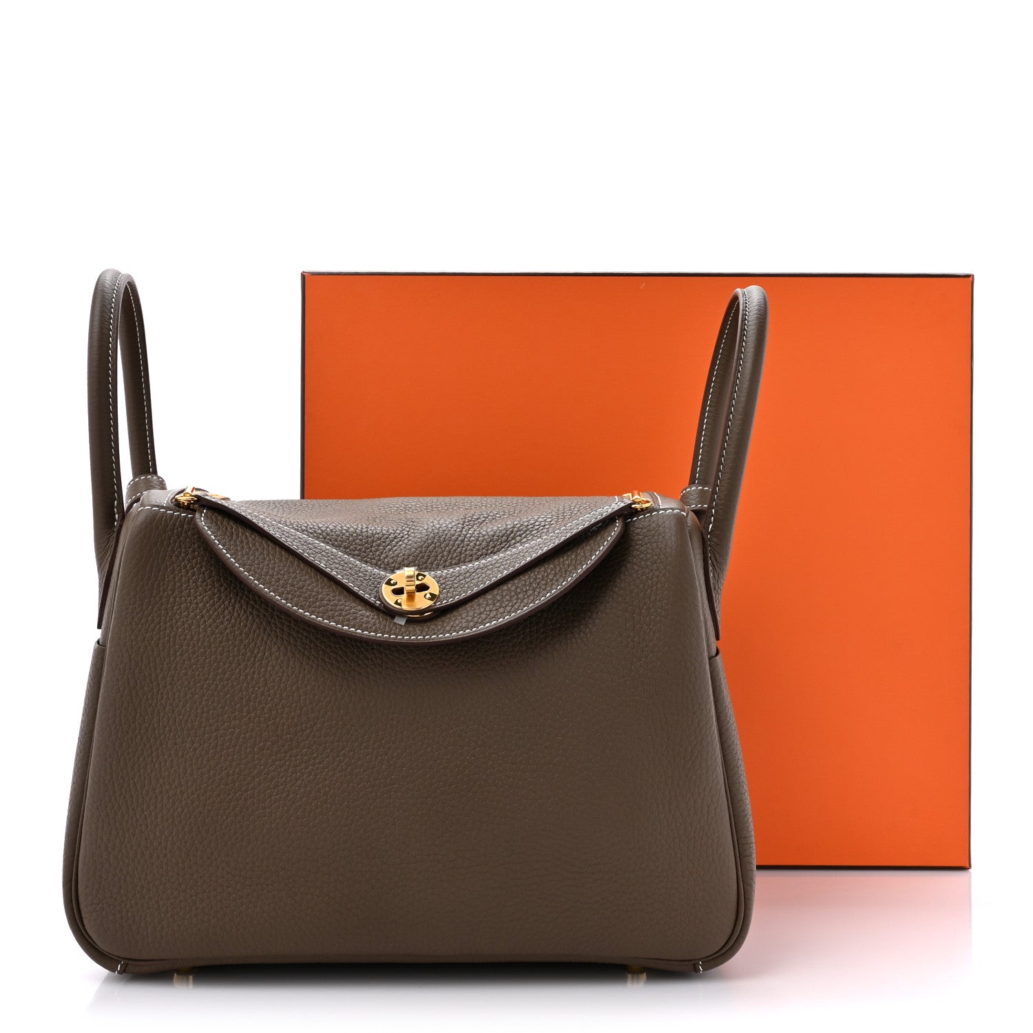 Hermes Taurillon Clemence Lindy 30 Etoupe 10 of 10