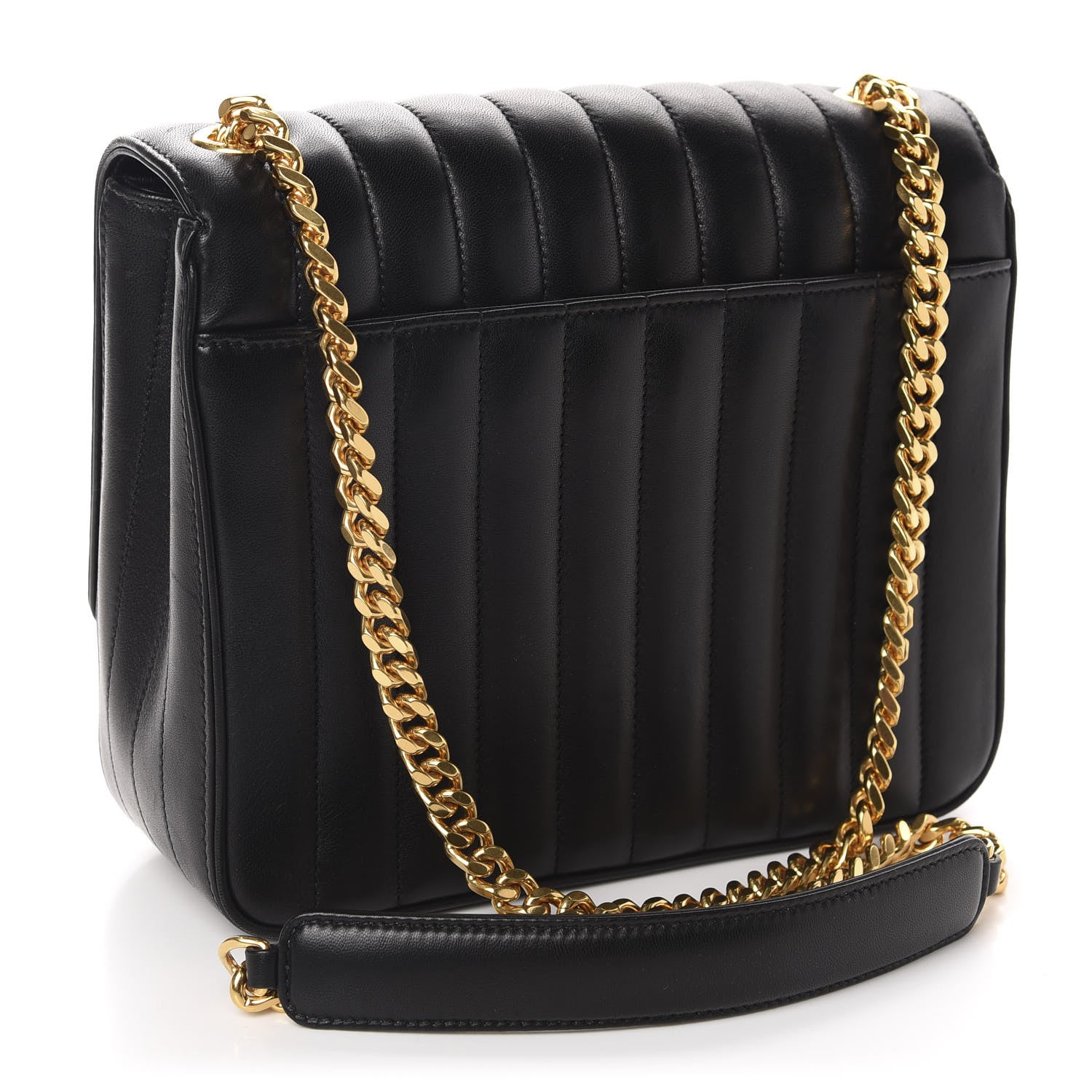 Saint Laurent Lambskin Matelasse Monogram Large Vicky Chain Bag Black 3 of 11