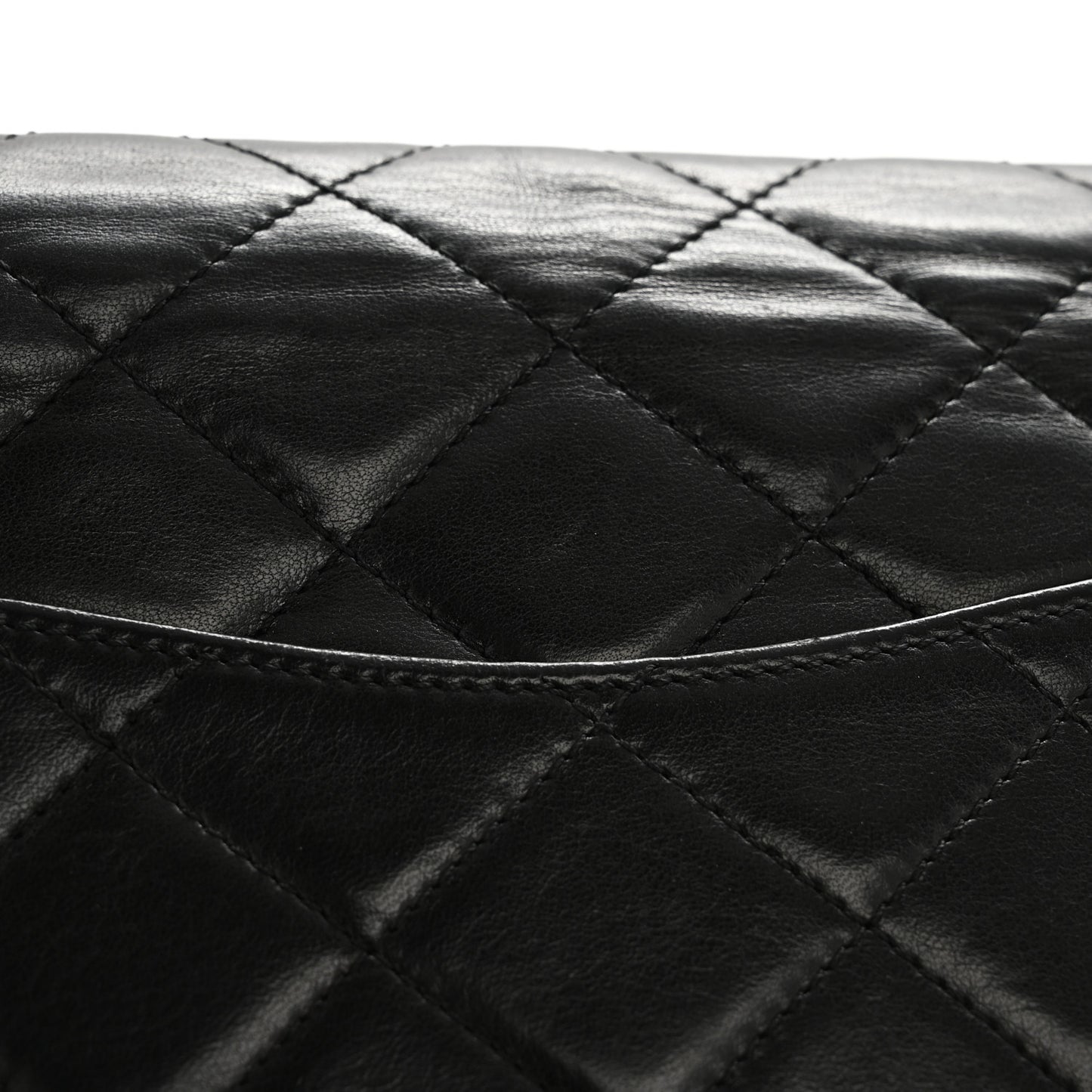 Lambskin Medium Double Flap Black
