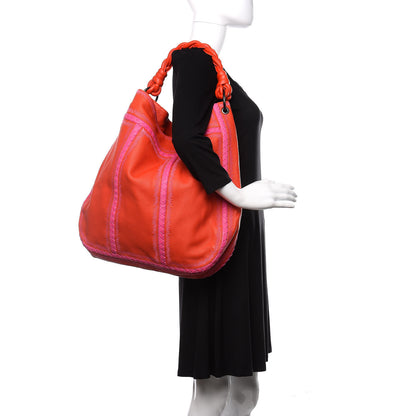 Bottega Veneta Washed Cervo Deerskin Braided Hobo Fire Shock 1 of 9