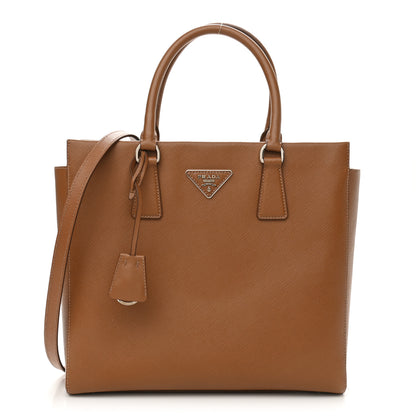 Prada Saffiano Lux Double Handle Shopping Tote Caramel 1 of 11