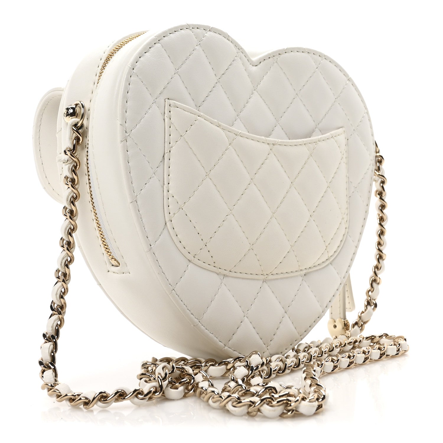 Chanel Lambskin Quilted CC In Love Heart Bag White 3 of 10