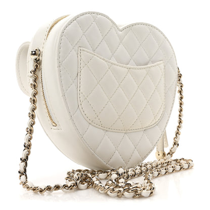Chanel Lambskin Quilted CC In Love Heart Bag White 3 of 10