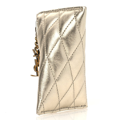 Saint Laurent Metallic Calfskin Berlingo Bag Charm Platino 3 of 8
