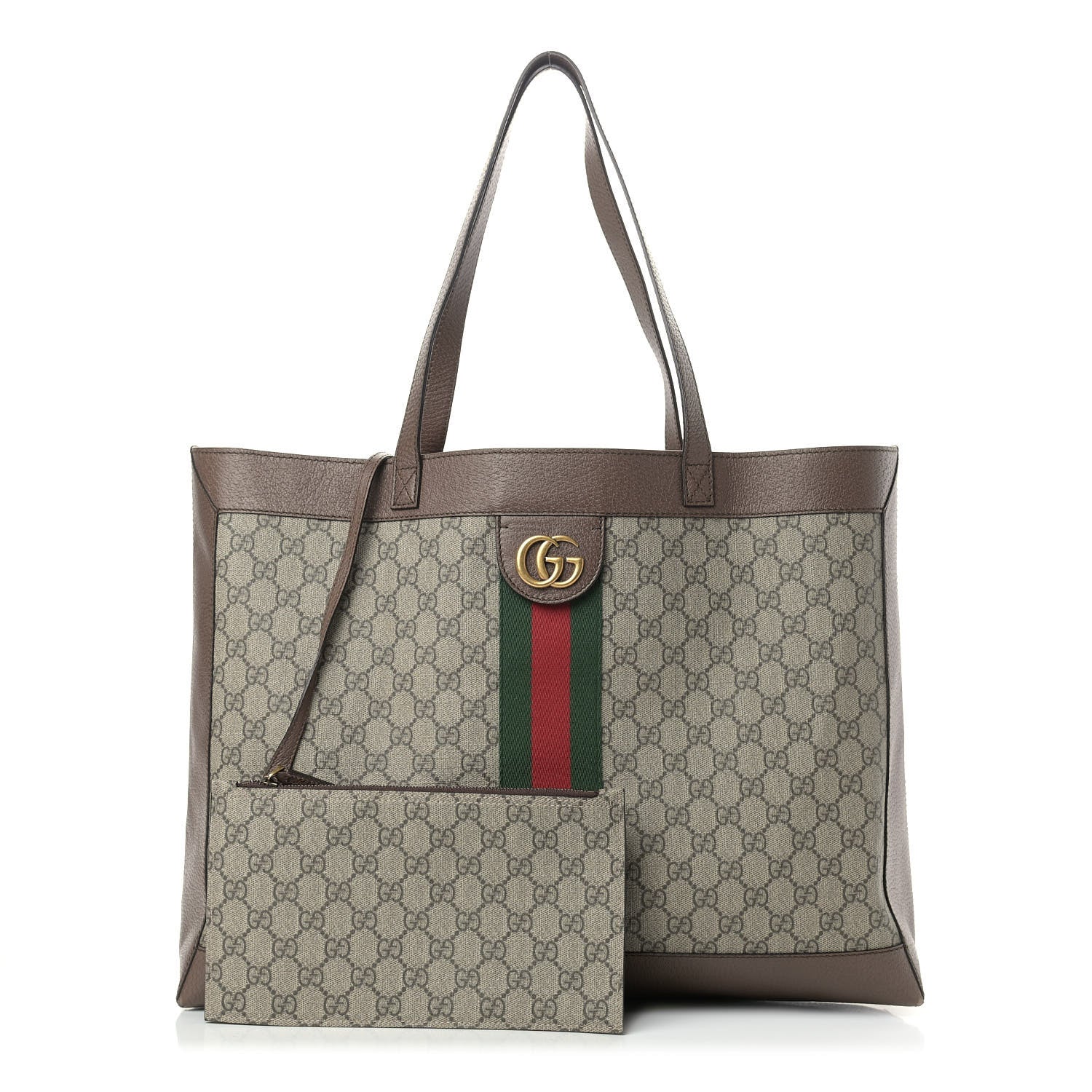 Gucci GG Supreme Monogram Web Ophidia Tote Brown 1 of 17