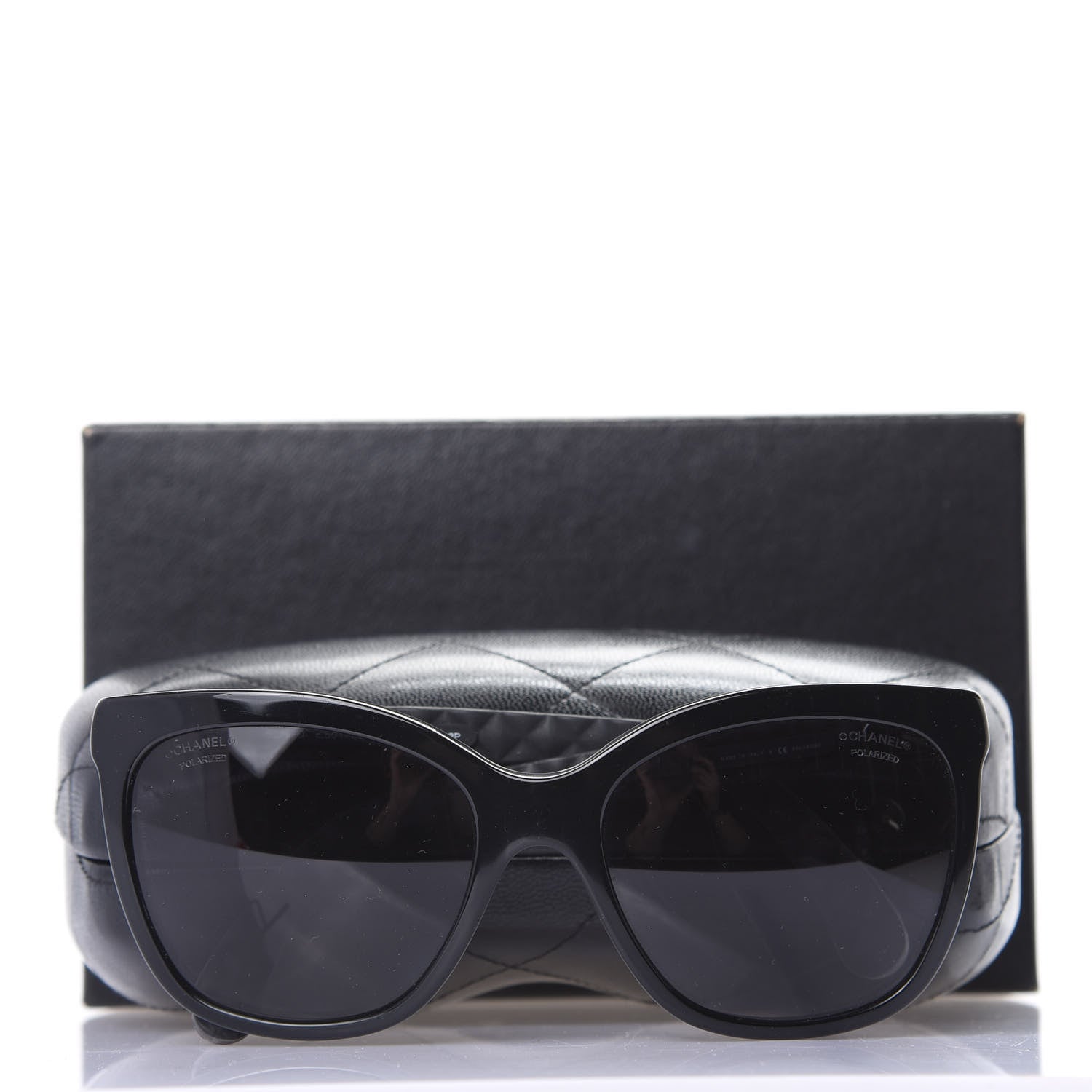 Chanel Acetate Quilted Polarized Butterfly CC Sunglasses 5288-Q Black 8 of 8