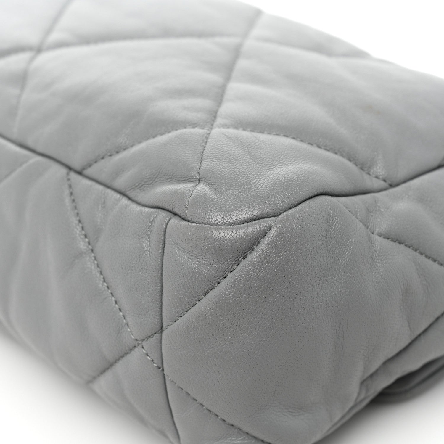 Chanel Lambskin Quilted Large Chanel 19 Flap Grey 14 of 15