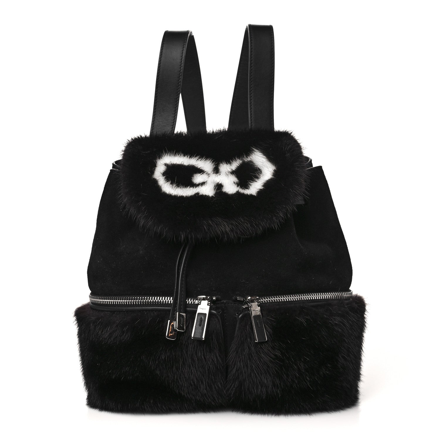 Salvatore Ferragamo Mink Clafskin Gancini Jam Backpack Black 1 of 5
