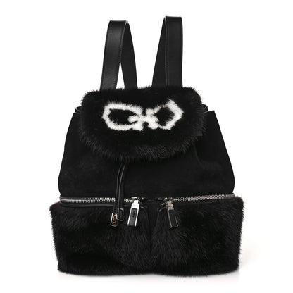 Salvatore Ferragamo Mink Clafskin Gancini Jam Backpack Black 1 of 5