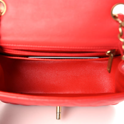 Chanel Lambskin Quilted Mini Square Flap Red 5 of 9